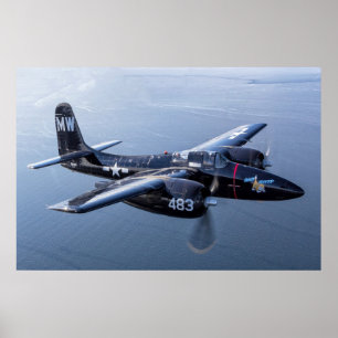 Poster F7F Tigercat 'gatinho mau" sobre Puget Sound