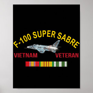 Poster F-100 Super Saber Vietnam Veterano F