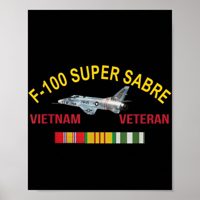 Poster F-100 Super Saber Vietnam Veterano F (Frente)