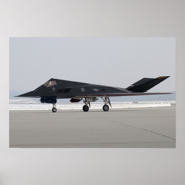 Poster F-117 Aeronaves de caça furtiva à noite (Frente)