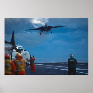 Póster F-14 Aterrissagem Tomcat no porta-aviões