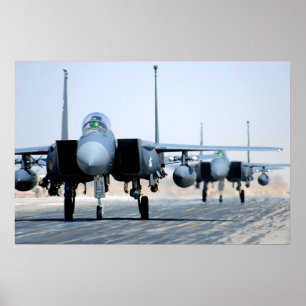 Poster F-15E Aeronaves de águia em greve