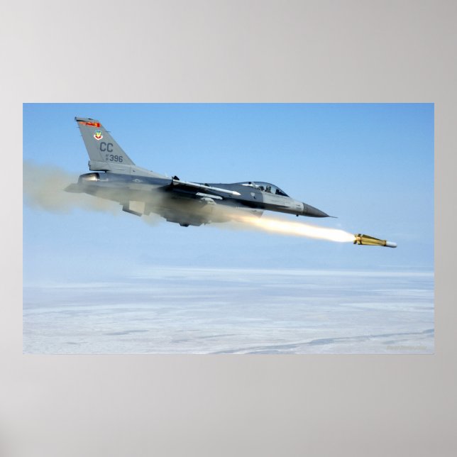 Poster F-16 Aciona Míssil Maverick (Frente)