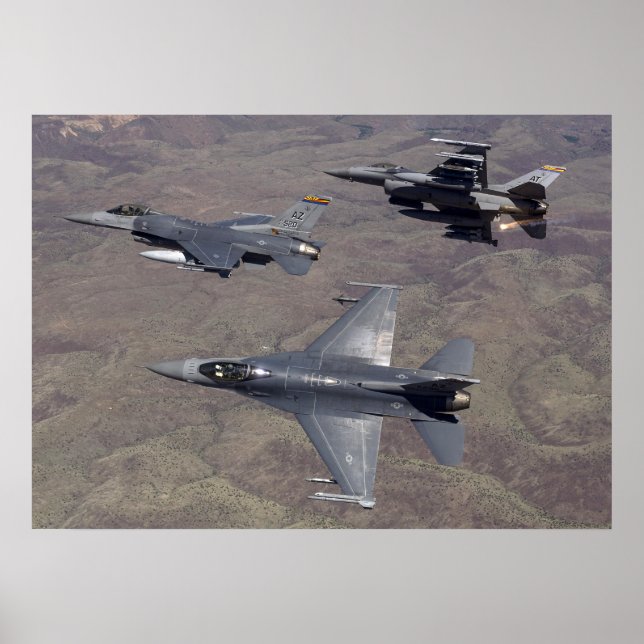 Póster F-16 Aviões Falcões de Combate (Frente)
