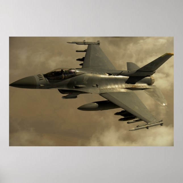 Poster F-16 Combate a aeronaves Falcão (Frente)
