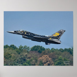 Poster F-16 Descolagem Do Jato De Combatente
