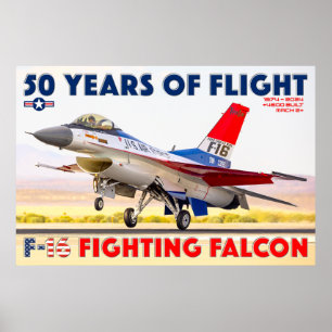 POSTER F-16 FALCON DE LUTA - 50 ANOS!