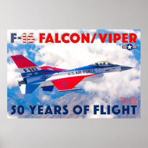 POSTER F-16 FALCON/VIPER - 50 ANOS!