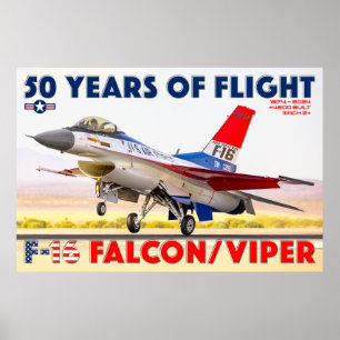 POSTER F-16 FALCON/VIPER - 50 ANOS!