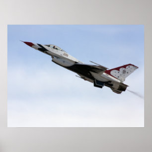 Póster F-16 Thunderbird Em Voo