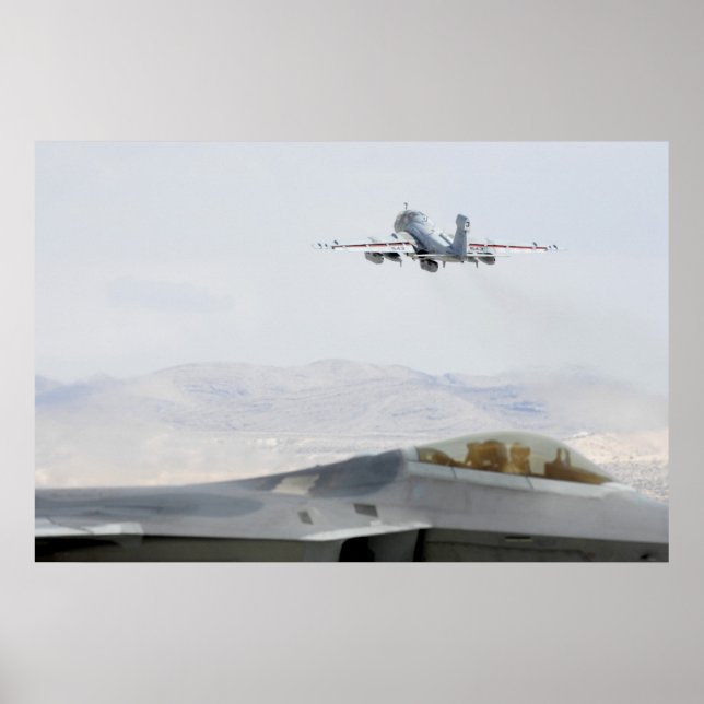 Poster F-22 predador do raptor EA-6B (Frente)