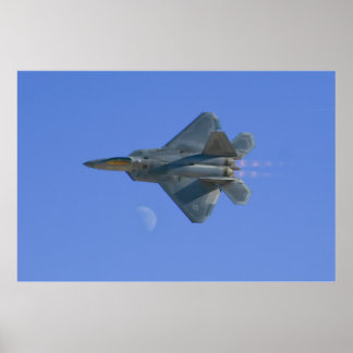 Póster F-22 Raptor de alta velocidade atravessa a lua