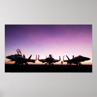 Póster F/A 18 Aeronaves de companhia em Sunset