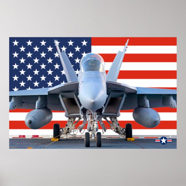 POSTER F/A-18 SUPER HORNET US FLAG (Frente)
