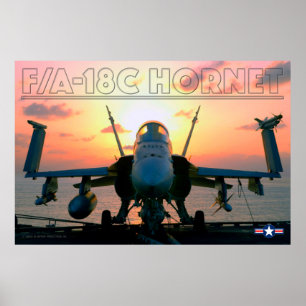 POSTER F/A-18C SUNSET HORNET