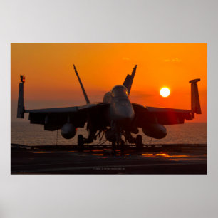 POSTER F/A-18E SUNSET SUPER HORNET