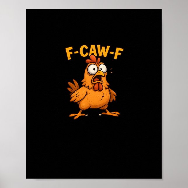 Poster F Caw F Bird Lovers Pun Cool Unique Design (Frente)
