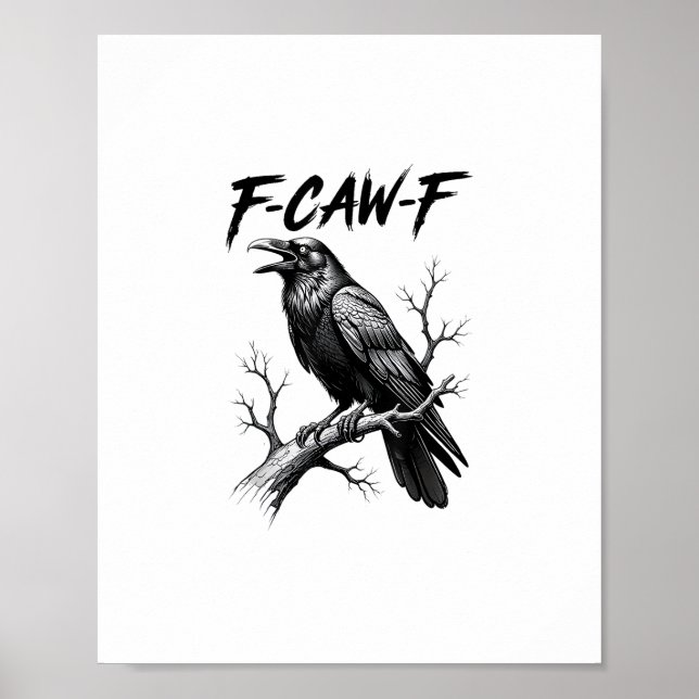 Poster F Caw F Corvo Amante Corvo Meme Estilo Clássico (Frente)