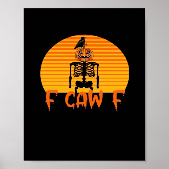 Poster F-Caw-F Corvo Clássico Estético Casual (Frente)