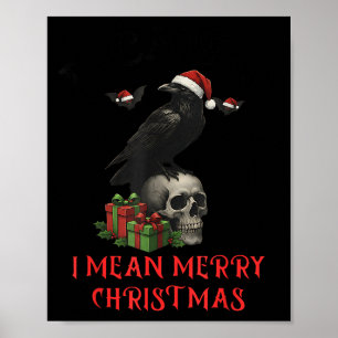 Poster F-caw-f Corvo de Natal Engraçado Caveira de Natal 