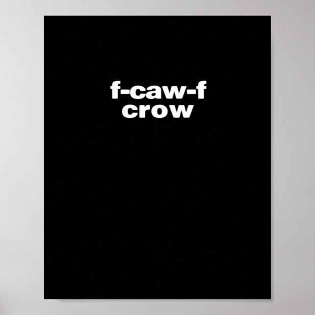 Poster F-Caw-F Corvo Engraçado Corvo Clássico Retro (Frente)