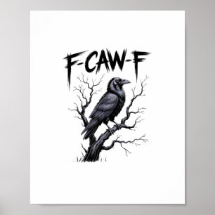 Poster F-Caw-F Corvo Engraçado Corvo Temporada Assustador