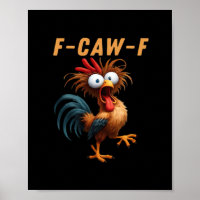 F-Caw-F Corvo Gótico Humor Engraçado Estilo Vintag