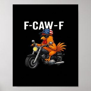 Poster F-Caw-F Frango Clássico Gráfico Estético