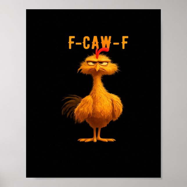 Poster F-Caw-F Frango Divertido Moderno (Frente)