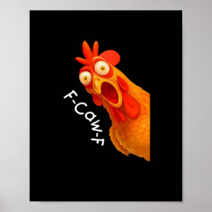 Poster F-Caw-F Frango Essencial Clássico Retro