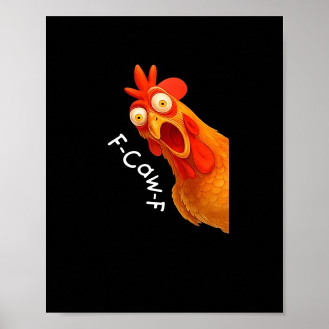 Poster F-Caw-F Frango Essencial Minimal Limpo (Frente)