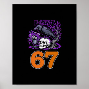 Poster F-Caw-F Frango Halloween Clássico Divertido Modern