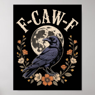 Poster F-caw-f Funny Crows Night Bird Alavanca Halloween 