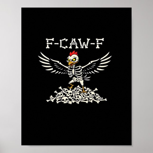 Poster F Caw F Galinha Engraçada de Halloween Estilo Lega (Frente)