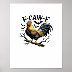 Poster F-Caw-F Galinha Engraçada Estilo Vintage Clássico