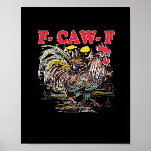 Poster F-Caw-F Hei Hei Moana Galo Clássico Gráfico Divert