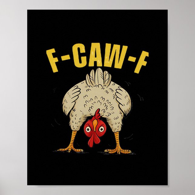 Poster F-Caw-F Humor Gothic Crow Funny Aesthetic Style (Frente)