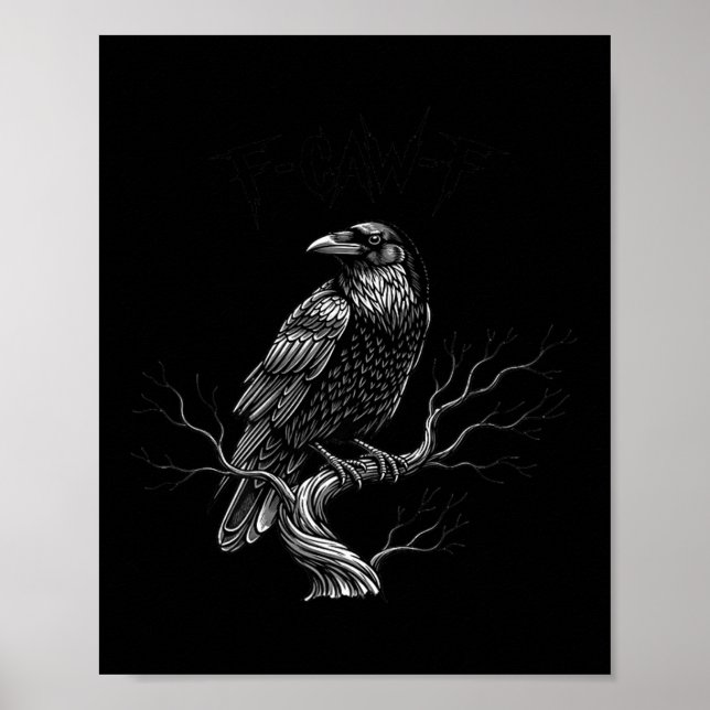 Poster F-caw-f - Raven - Crow - Halloween Figurume Premiu (Frente)