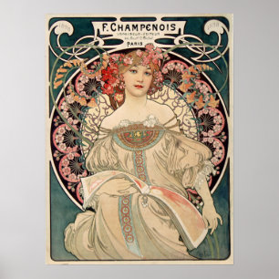 Poster F. Champenois de Alfons Mucha - Art Nouveau
