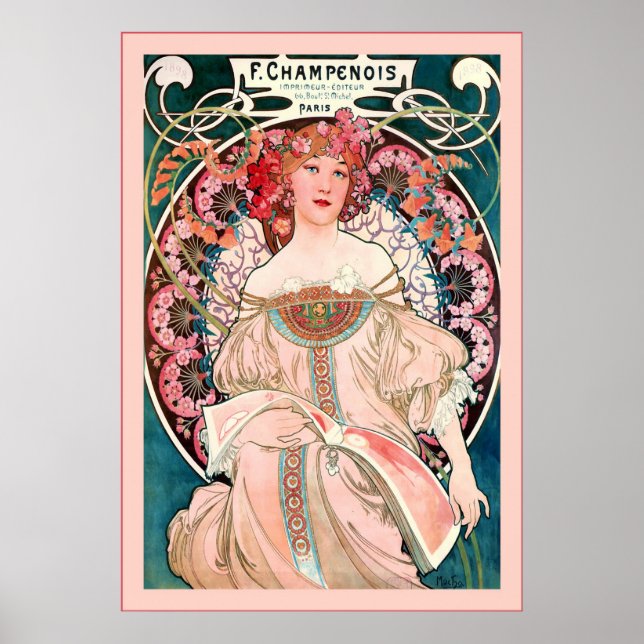 Poster F. Champenois Imprimeur-Editeur ~ Alphonse Mucha (Frente)