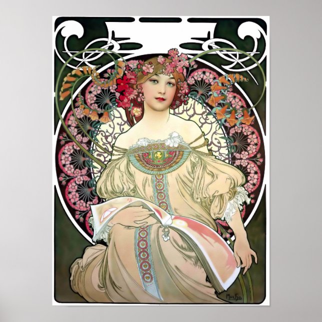 Póster F. Champenois Imprimeur-Éditeur por Alfons Mucha (Frente)