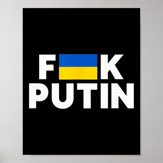 Poster F##k Putin Eu Estou Com a Ucrânia (Frente)