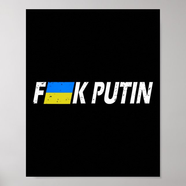 Poster F Putin Bandeira da Ucrânia  (Frente)