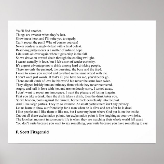 Poster F Scott Fitzgerald Asotes (Frente)