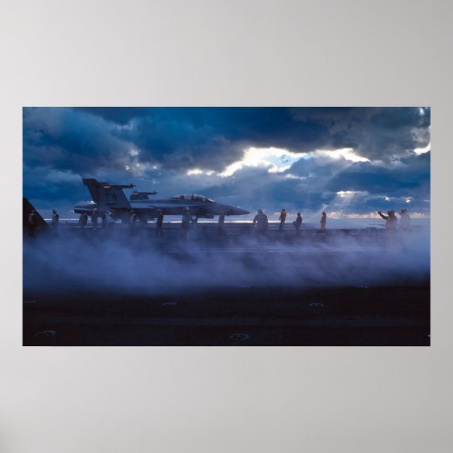 Póster FA-18 Super Hornet no convés da USS Stênis (Frente)