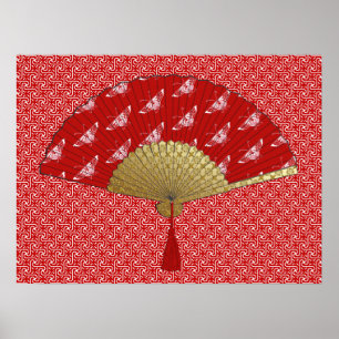 Poster Fã de Deco - borboletas, obscuridade - vermelho e