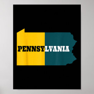 Poster Fã de Jogos Funny do Mapa de Futebol da Pensilvâni