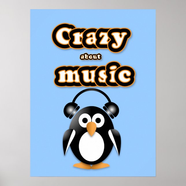 Poster fã de música pinguim (Frente)
