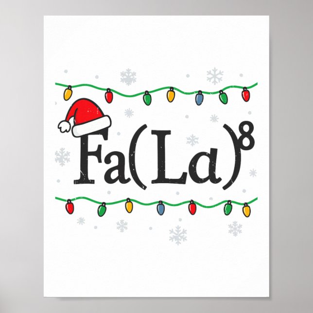 Poster Fa (la) 8 Professor de Matemática Engraçado Natal  (Frente)