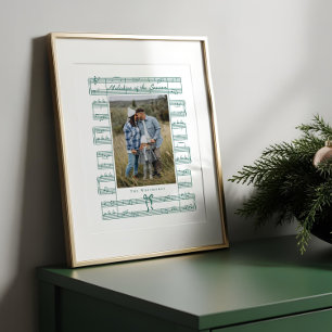 Poster Fa La La Arco Vintage Sheet Music Note Foto da Fam
